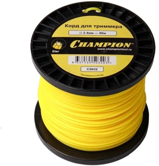 леска д\трим 2.4мм 90м звезд+нож Champion Star 568