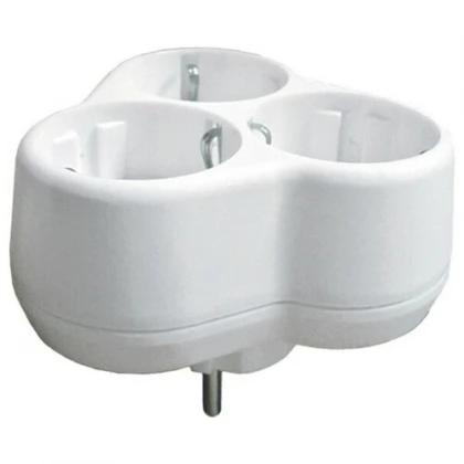 Розетка-разветвитель 3 гнезда 16А круг Юниверсал 83319