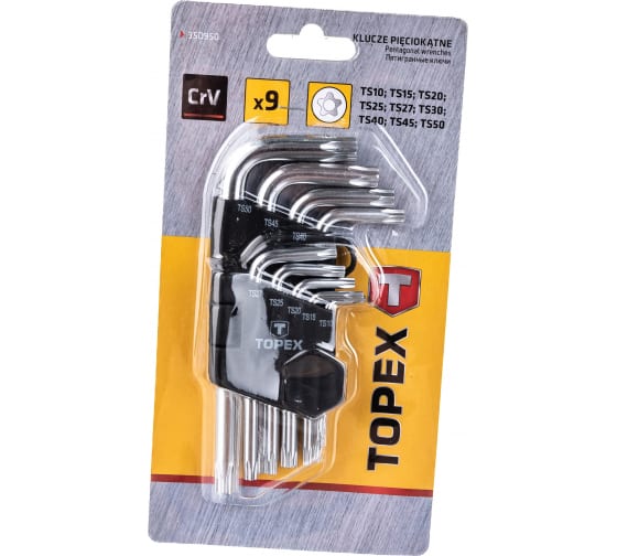 Ключ звездочка (набор) 9шт Topex 35D950 