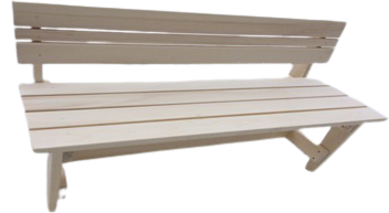 Скамья\лавка 1.5м со спинкой осина РЛ 