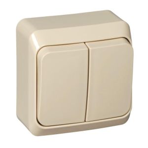 Выключатель 2-клавиши Этюд ВА10-002 кремовый