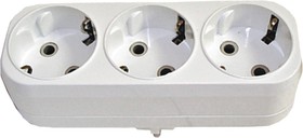 Розетка-разветвитель 3гн 16А плоская Юниверсал 83320