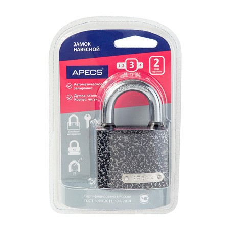 Замок навесной PD-01-50 Blister Apecs 