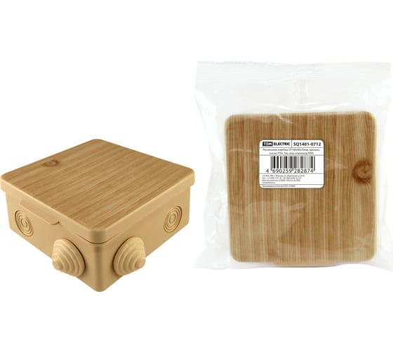 Коробка распределитель 80*80*50мм 7 входов сосна 