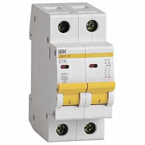 Автомат-выключатель ИЭК 16А 2-полюсной