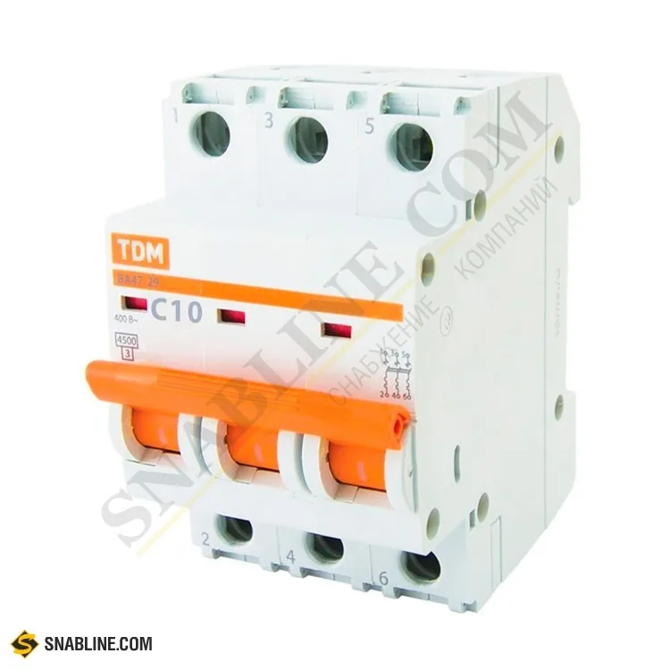 автомат-выключ ВА 47-29 10А 3полюс ТДМ 045022
