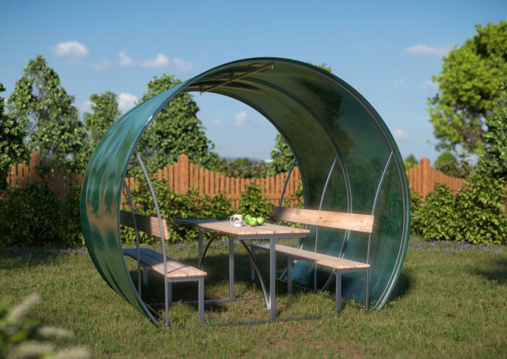 Беседка каркас без поликарбоната 200*200см в200см Пион 