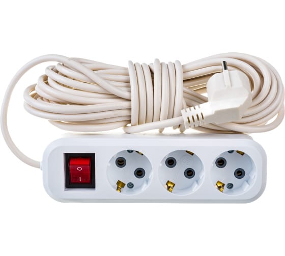 Удлинитель 10метра 3гнезда с заземлением STEKKER Home 39522 