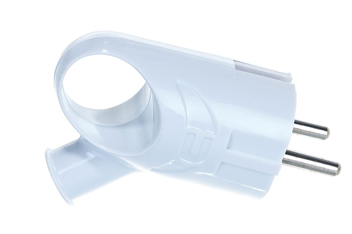 Вилка 16А с заземлением с ушком угловая UNIVersal