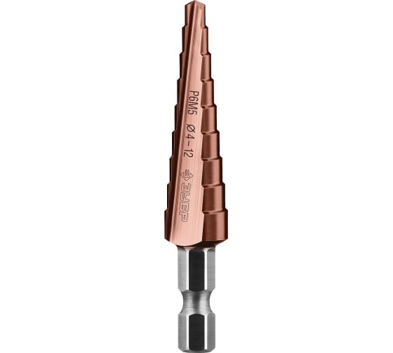 Сверло ступенчатое 4-12мм 9ст кобальт Креост 7142412