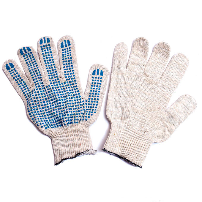 Перчатки х\б с ПВХ покрыт бел 10кл (27)