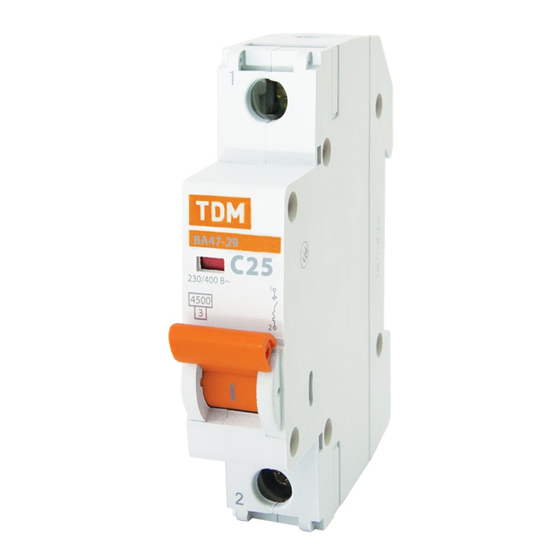 Автомат-выключатель ВА 47-29 25А 1полюс ТДМ 045017