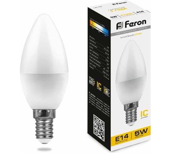 Лампа светодиодная LB-72 5Вт FERON свеча 25400 