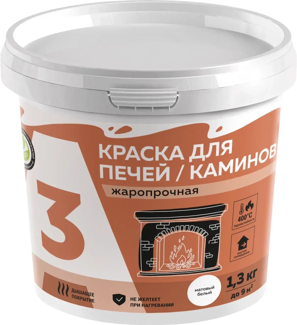 Краска д\печей 1.0л белая А3 