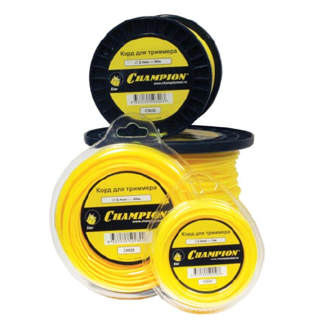 Леска для триммера 2.0мм 15м звезд Champion Star 