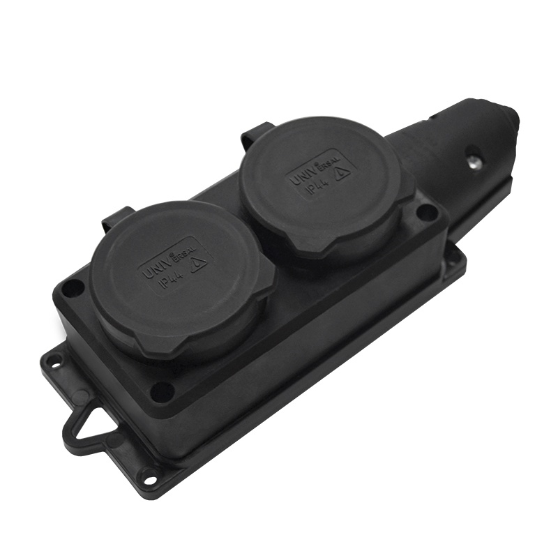 Розетка 2 ОП с заглушкой черная Юниверсал 177195