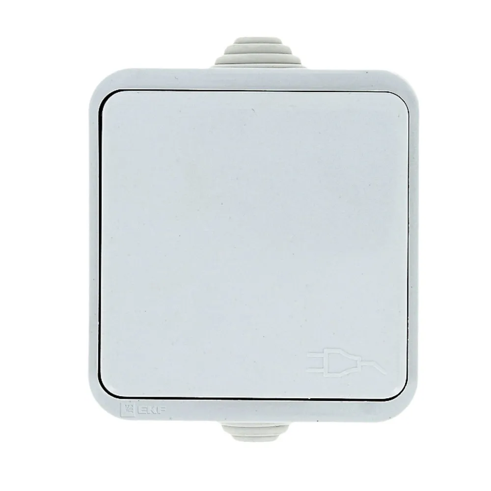 Розетка 1 ОП с заземлением с крышкой  Прага Simple 578608