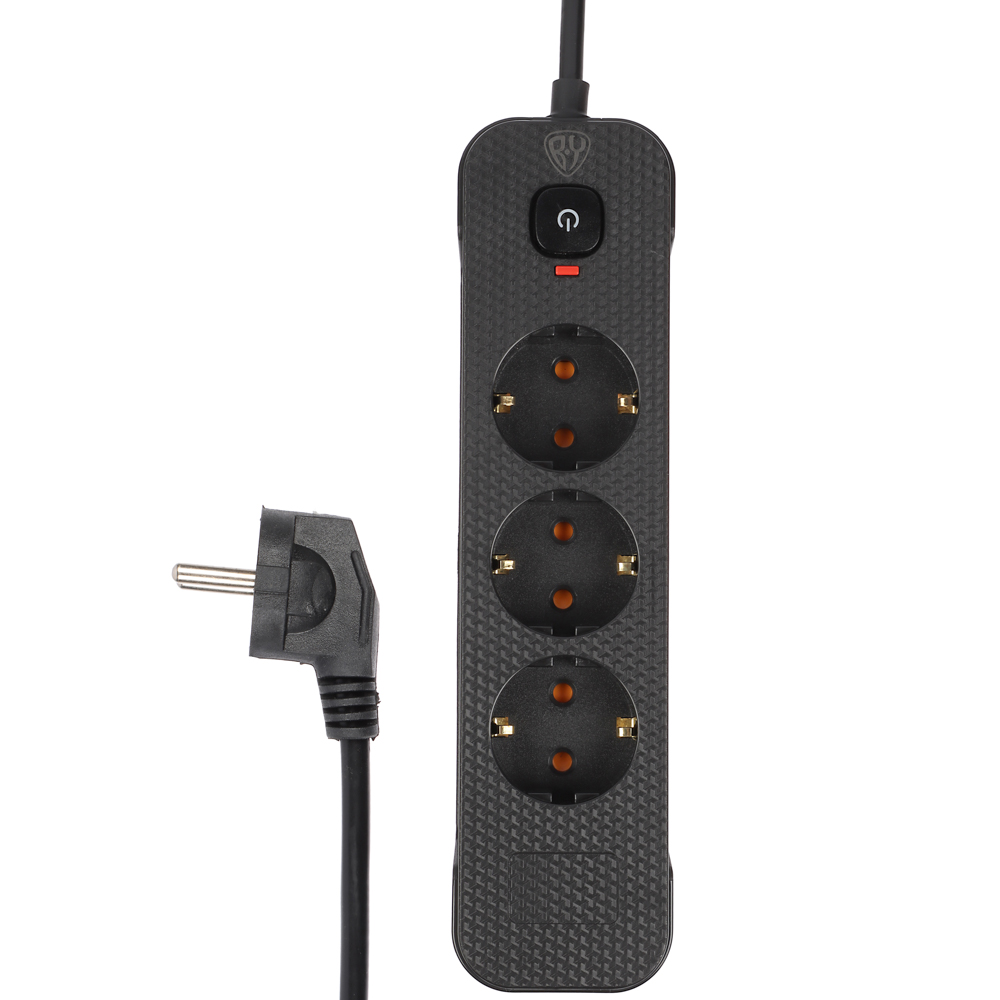 удлинитель 3м\3гн с\заз с\выкл Юниверсал черн22593