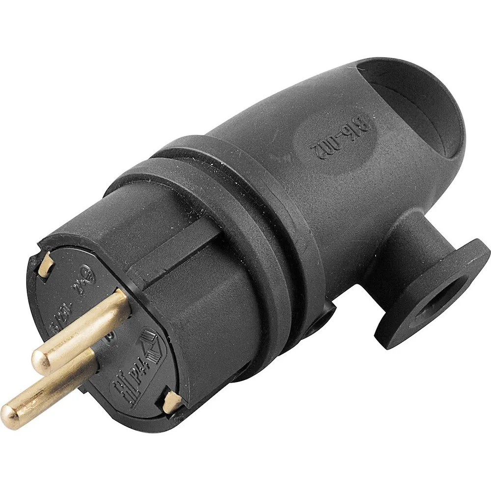 Вилка 16А с заземлением ПВХ с ручкой STEKKER