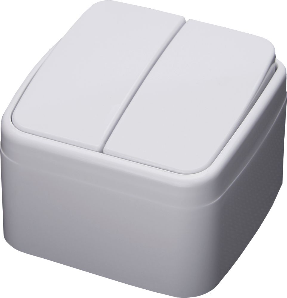 Выключатель 2-клавишный ОП STEKKER д\2конт STEKKER