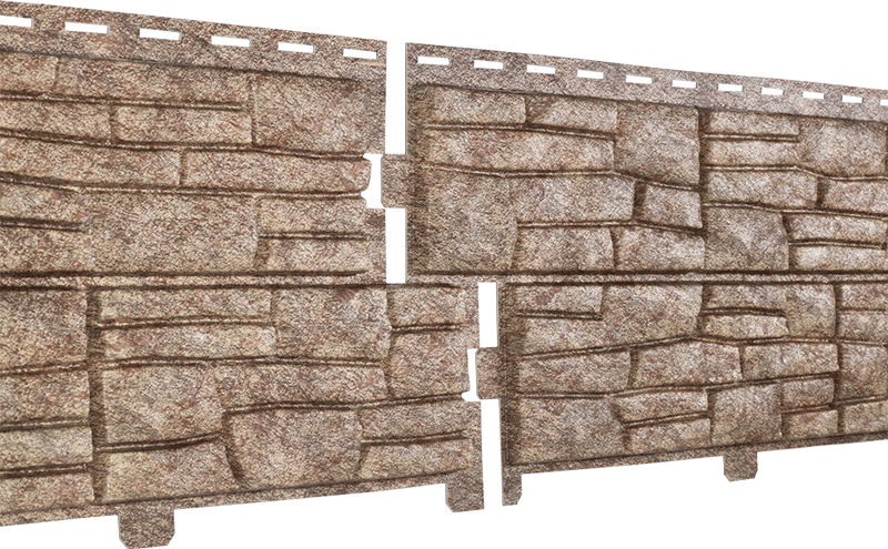 Фасадная панель Стоун-Хаус Сланец Бурый 2000*225мм