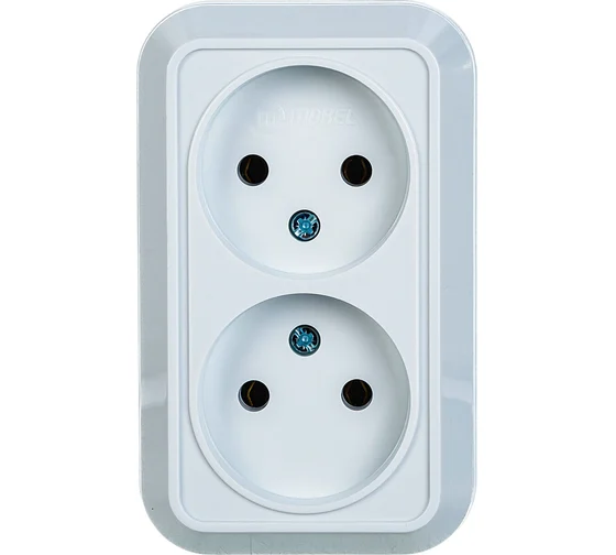 розетка 2 ОП б\заз 10А Makel бел 45117