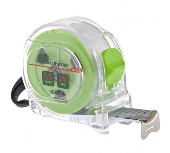 Рулетка 7.5м*25мм Кварц Сибртех 32523 