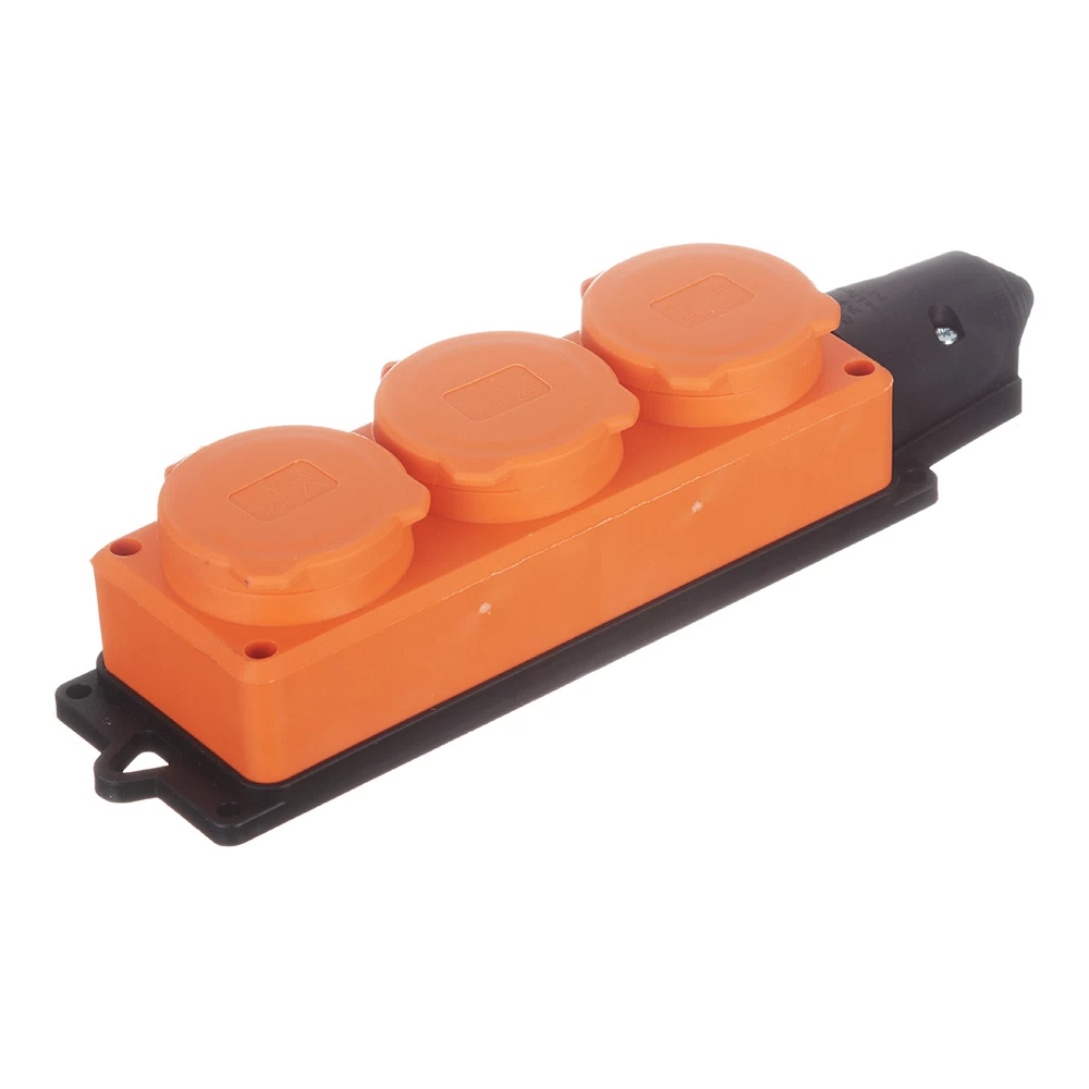 розетка 3 ОП с\заглуш оранж Юниверсал 221285