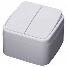 Выключатель 2-клавиши STEKKER Basic белый