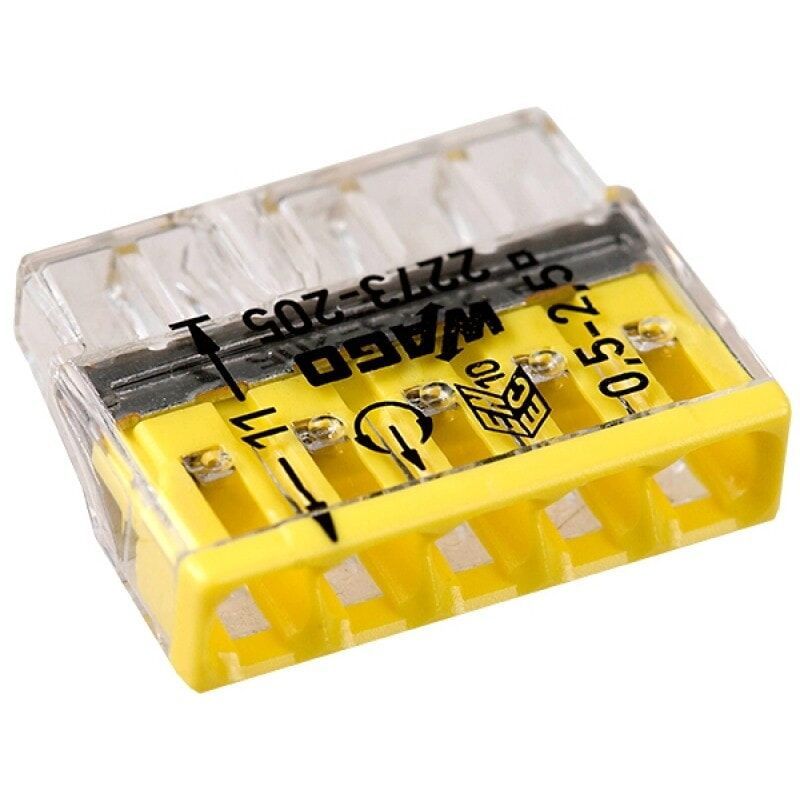 Клемма строительная-монтажная СМК2273-205 5-проводная Wago (100шт)