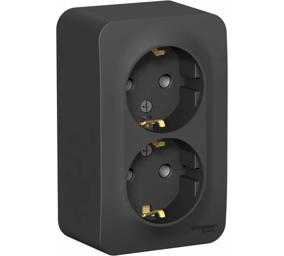 розетка 2 ОП б\заз Бланка 10А антрацит 000216