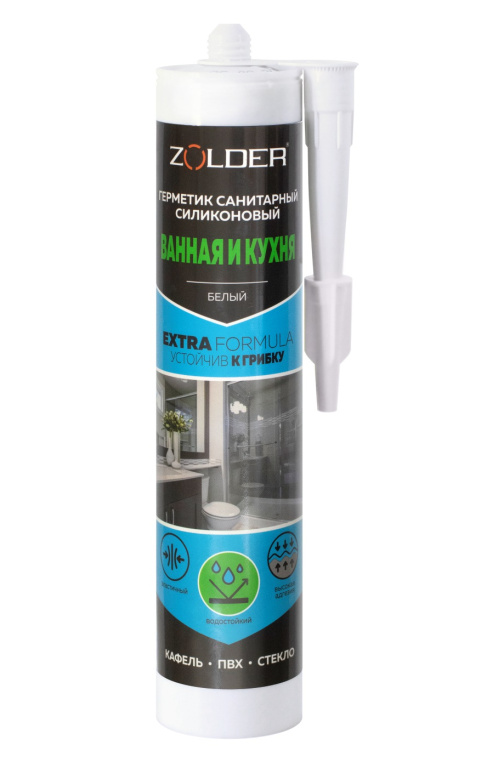 Герметик силиконовый Zolder санитарный белый 280мл 