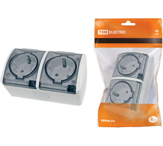 розетка 2 ОП с\заз Селигер с\кр 16А бел 1818-0009