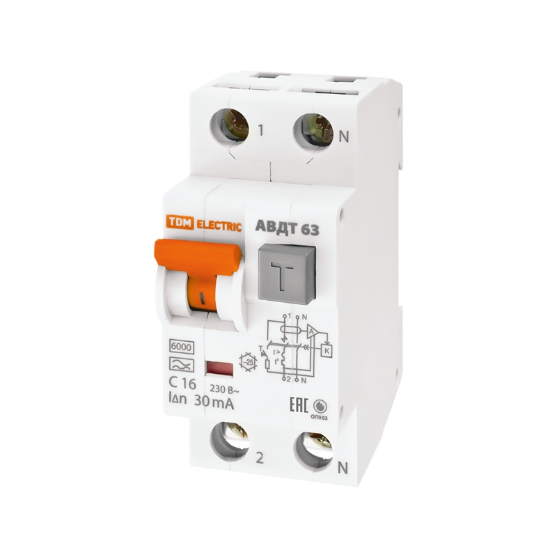 Автомат-дифферент АВДТ 63 16А 30мА ТДМ 188604
