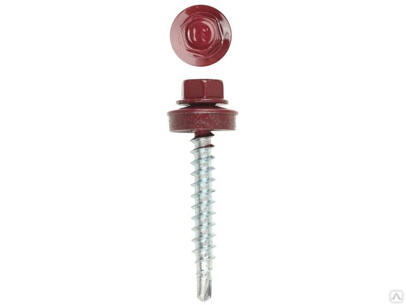 Саморез кровельный 4.8*51 красный (40шт) Строй-Метиз