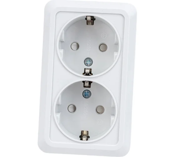розетка 2 ОП с\заз Ладога 16А з\ш бел 1801-0062
