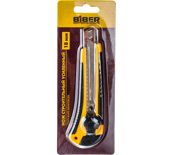 нож строит 18мм усилен с\фиксат Бибер 50117