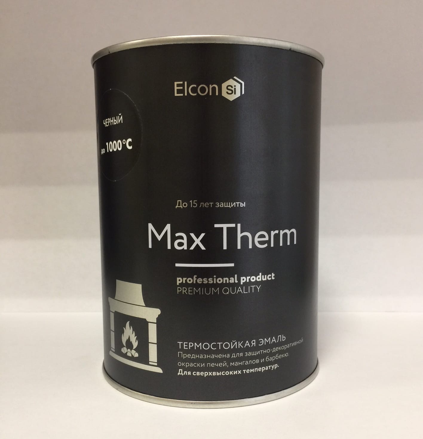 Эмаль термостойкая черная Elcon 0.8кг