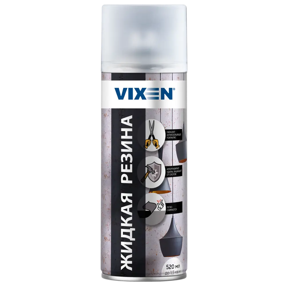 Аэрозоль жидкая резина 520мл Vixen прозрачная матовая