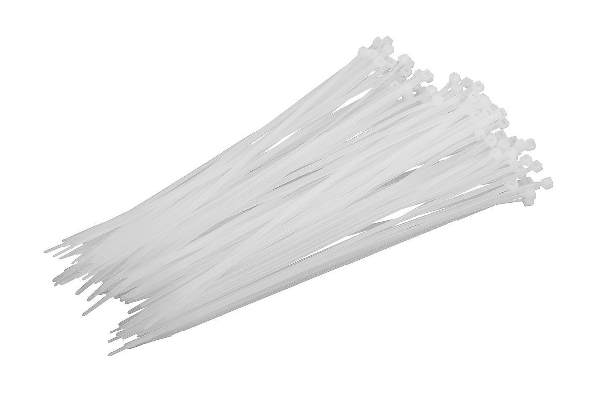 Стяжка для кабеля 400*4.8 (100шт) белая