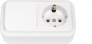 Блок 1 ОП 1клавиша выключения+розетка Пралеска бел В-РЦ-527