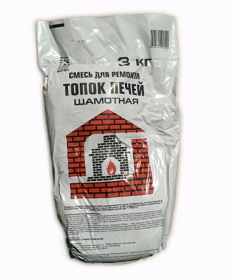 Печная смесь ремонтная Шамотная 3кг Витеп 