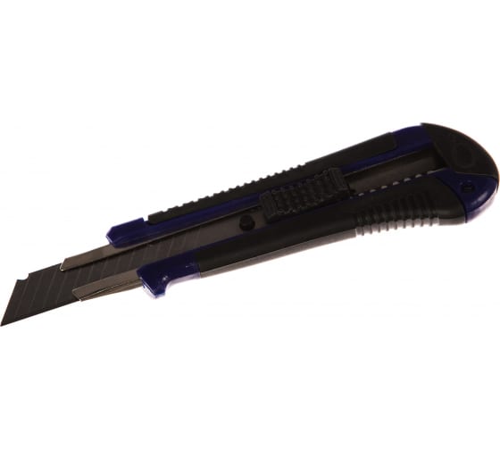 Нож строительный 18мм прорезиненный Mos 10197М 