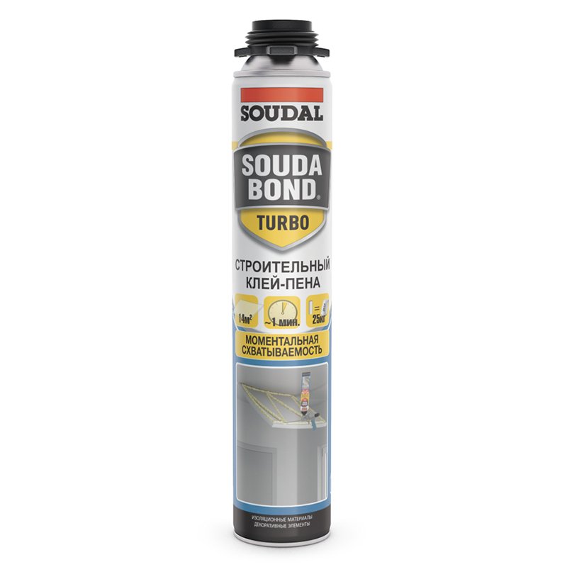 Пена-клей полиуретановая проф всесез SoudabondTurbo 750мл