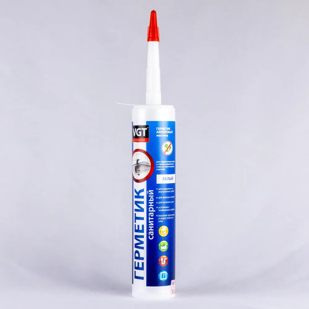 Герметик акриловый ВГТ санитарный белый 0.4кг