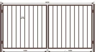 Ворота 3м Бюджет без калит 3000*1500 грунт