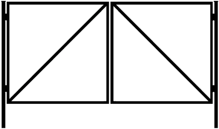 каркас ворот К2С 1.5*3.4м зелен
