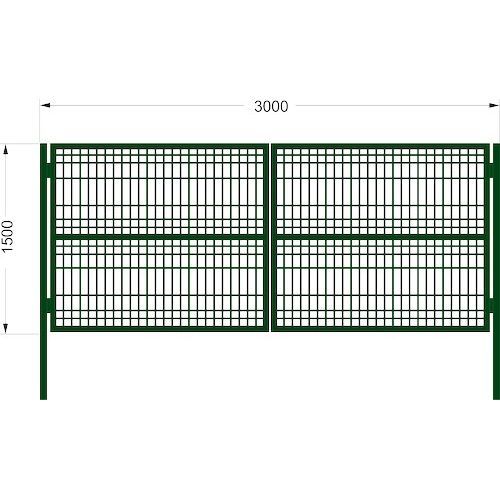 Ворота 3м К2С со сварной сеткой 3000*1500 зеленые