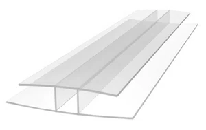 Профиль соединительный Н 4мм для поликарбоната прозрачный