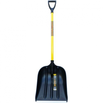 Лопата снеговая 510*400мм пластиковая со стальным черенком Спринт Эверест
